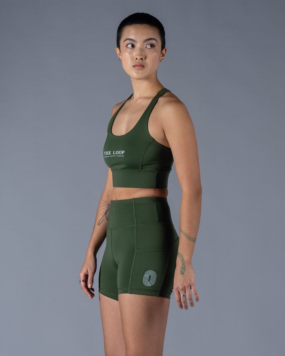Loop Running Supply Company Icon Half Tight Shorts Greenbelt Green ATX XS Gym